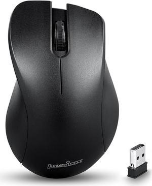 PERIMICE-621B Wireless Mouse - Silent Click with Ergo Design - Compatible for Desktop and Laptop PC - Wireless 2.4 GHz - Black