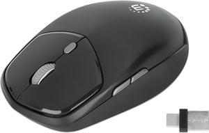 Wireless Compact Mouse C 2.4 GHz RF 800/1200/1600 dpi Six Buttons with Scroll Wheel USB-A & USB-C 2-in-1 Receiver Dongle C for Laptop Computer PC -3 Yr Mfg WarrantyC190244