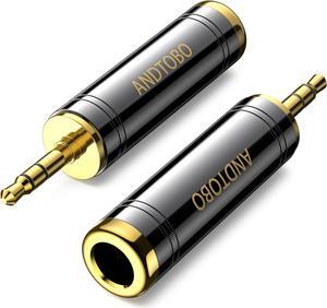 Headphone Adapter - 1/4 to 3.5mm Stereo Copper Black 2-Pack