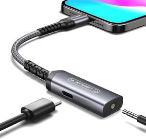 USB C to 3.5mm Headphone and Charger Adapter 2-in-1 AUX Mic Jack with PD 60W Fast Charging for Stereo Earphones Compatible for iPhone 15 Pro Max/15 Pro Samsung S23/S22/S21 iPad Pro Pixel-Grey