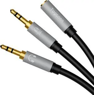 Headphone Splitter 3.5mm AUX Audio Stereo Y Adapter 3.5mm Female to Dual 3.5mm TRS Male Headphone Jack Compatible with Smartphone Samsung Tablet Laptop PS4
