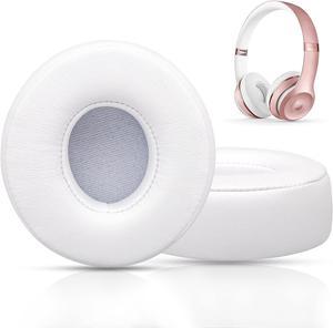 Replacement Ear Pads for Beats Solo 3 Ear Cushions for Beats Solo 2 & Solo 3 Wireless/Wired Headphones Not Fit Beats Studio On-Ear Headphone with Stronger 3M Adhesive Thicker Memory Foam(White)