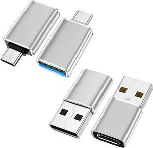 [4 Pack] [USB-C to USB-A] & [USB-A to USB-C] OTG Adapter Type C Type A Male Female Adapter SuperSpeed Data Transfer & Fast Charging Compatible witH iPhone/PC/Samsung/iPad/Laptop/MacBook/iWatch/AirPods