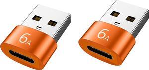 High Speed 6A Type C Female to USB A Male OTG Adapter 2-Pack USB-C Charger Converter for Apple Watch Ultra 7 8 SE iPhone 11 12 13 14 Plus Pro Max iPad Air 4 5 Mini 6 Samsung Galaxy S23+ S22