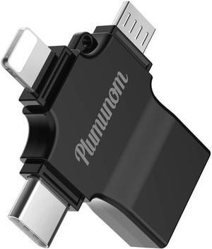 3 in 1 OTG Adapter Type C and Micro USB to 3.0 Adapter Use for Data Transmission Adapter Possess iPhone Type-C Micro USB Port. USB OTG Adapter is Suitable for Different Equipment. (Black)