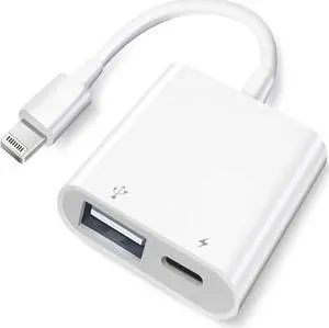[Apple MFi Certified] Lightning to USB Camera Adapter with Charging Port Portable USB 3.0 Female OTG Cable for iPad to Connect Card Reader USB Flash Drive Compatible for iPhone iPad