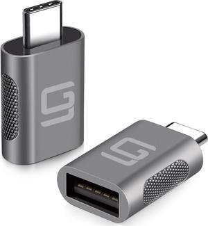 USB C to USB Adapter [2 Pack] USB C Male to USB3 Female Adapter Compatible with MacBook Pro iMac iPad Mini Thunderbolt 3/4 Devices Space Gray