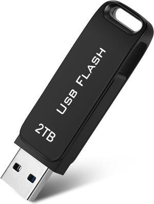 USB Flash Drive High-Speed Thumb Drive Waterproof Memory Stick Metal USB Drive Data Storage with Keychain Design Pen Drive Jump Drive for Data Backup and Transfer for PC/Laptop (Black)