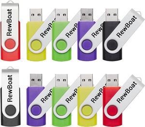 10 Pack 4GB USB Flash Drives in 5 Mixed Colors USB 2.0 Wholesale Lot Bulk Memory Sticks (10 Pack 4GB)