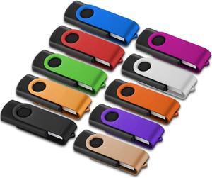 AGECASH 32GB USB Flash Drive 10 Pack Thumb Drive Portable USB 2.0 Memory Stick Jump Drive Data Storage with 10 Lanyard for Computer Tablet Car TV USB Key Pen Drive