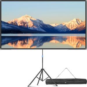 Projector Screen with Stand 80 Inch Portable Projector Screen Outdoor Indoor 1.2 Gain Fiberglass Projection Screen 16:9 Outdoor Movie PVC Screen with Carrying Bag for Movie Night(White Screen)