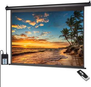Motorized Projector Screen 100 inch 16:9 HD Diagonal Indoor and Outdoor Movie Screen with Remote Control for Family Home Office Theater Black