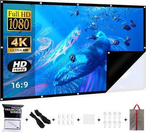 Black Backing Projector Screen 60 Inch VERCORKIN Outdoor Indoor Portable Projection Screens Movie Screen 16:9 Foldable for Home Theater Movies Office Outdoor Movies (60 INCH)