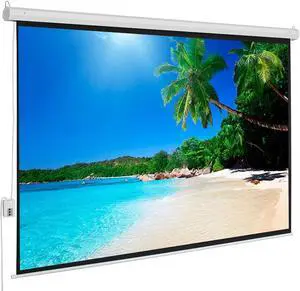 Motorized Projector Screen with Remote Control, 100 Inch 4:3 Auto-Locking Portae Projection Screen, Manual Projector Screen Pull Down for Home Theater Office Classroom TV Usage (80" W x 60" H)