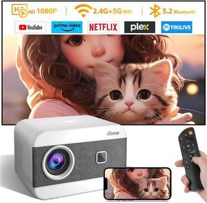 Mini Projector 20000L Wifi and Bluetooth Projecor 1080P with Portable Bags Electric Focus 4K Movie Projector 300 Screen Built-in Speaker ZOOM 50% Compliable TV Stickers for Smartphone/Laptop/PS5