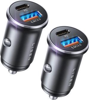 48W USB C Car Charger Adapter [2 Pack] [Mini & Metal] Cigarette Lighter USB Charger Fast Charging [PD QC 3.0] USBC Car Phone Charger for iPhone 15 Pro Max Plus 14  Galaxy S24 iPad Pro