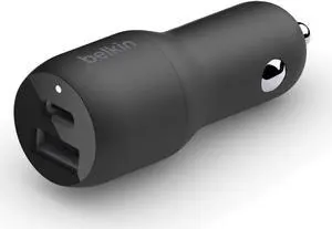 37-Watt Dual USB Car Charger - Power Delivery 25W USB-C Port & 12W USB-A Port for PPS Charging  iPhone  Galaxy AirPods & More