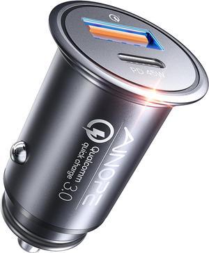 USB C Car Charger for iPhone 15 67.5 W Car Charger Adapter All Metal Mini Cigarette Lighter USB Charger Fast Charging Dual Port Car Phone Charger for iPhone 15 Pro Max Plus 14 13  23