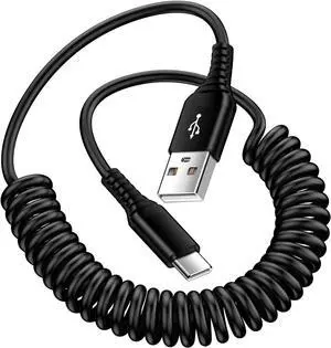 Android Auto USB C Cable for Car Retractable iPhone 15 Charger Cord USB to USB C Coiled Cell Phone Power Cord 3FT for iPhone 15/15 Pro Max/15 Plus  Galaxy S24 A15 A54 A14 A53 A23 S23 S22 S21