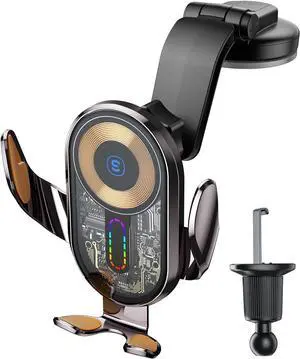 Wireless Car Charger 15W Fast Charging Car Phone Holder Mount Auto Clamping Cell Phone Stand for iPhone 15 14 13 12 11 Pro Max  Galaxy S23 S22 S21