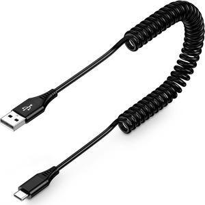 Retractable Car Charger Type C Cord 3FT for  Galaxy S24 S24Ultra S24+ S23 S22 S21 S20 A15(5G) A14 A03s A73 A54 A53 Android Auto USB C Cable Coiled Fast Charging for iPhone 15 Google Pixel 8