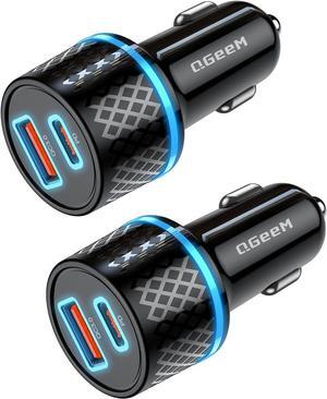 USB C Car Charger Adapter 2Pack 91W Fast Charging Cigarette Lighter Charger with PD3.0 USB Type-C Phone Charger Compatible for iPhone 15 14 13 Pro MAX iPad Pro Galaxy S24 S23 S22 and More.