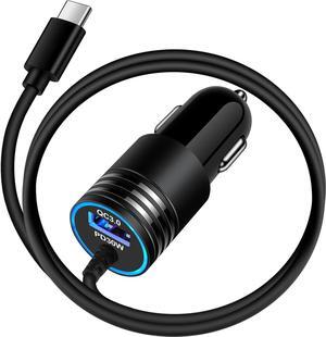 Car Charger 48W Super Fast USB C Android Car Phone Charger Adapter Cigarette Lighter Charger with Type C Cable Fast Charging for  Galaxy S24 Ultra S23 FE S22 S21 A55 A15 5G A14 A54 A53
