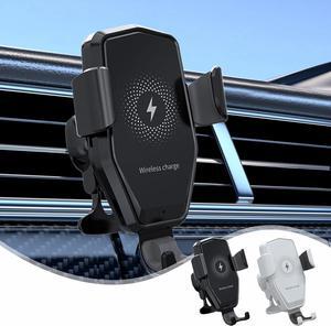 Smart Mobile Phone Vehicle Wireless Charger 15W Car Fast Charging Type-C Interface Phone Mount for Car 360 Degrees Rotatable Phone Car Navigation Holder iOS and Android Universal