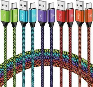 USB Type C Cable 5-Pack 10ft USB A to Type C Cable 10 Feet Extra Long Fast Charging Type C Cord Phone Charger for  Galaxy S10 S9 S8 Note 9 8 10 LG G8 G7 G6 V30 G8 G7