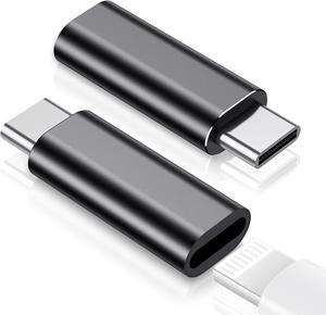 2 Pack Lightning to USB C Adapter for iPhone 15/15 Pro/15 Pro Max/15 Plus  for iPhone 15 Charger Adapter Not for Audio/OTG Not USB C Female to Lightning Male Adapter-Black