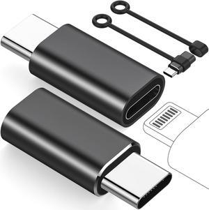 for Lightning Female to USB C Male Adapter USB Type C Charger Connector for iPhone 15 Series Support 27W PD Fast Charger Data Transfer for  i-pad NOT for Audio/OTG with Anti-Lost Loop
