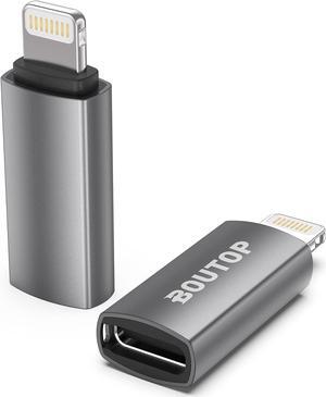 [ MFi Certified] USB C to Lightning Adapter Support 27W PD Fast Charging Compatible with iPhone iPad iPod (2 Pack)