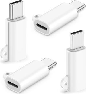 4 Pack Lightning to USB-C Adapter for iPhone 15/15 Pro Max 27W Fast Charging for iPhone 15/Plus/Pro/Pro Max and More Type C Devices Support Data Transmission Not Designed for Audio/OTG