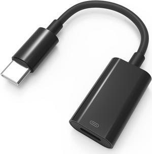 USB C Male to Lightning Female Adapter USB C to Lightning Headphone Converter for Audio Compatible with iPhone 15 Series iPad Pro MacBook Pro and Others Also Support Charge and Data.