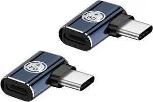 90 Degree Lighting to USB C Adapter 2-Pack Lightning Female to USB C Male Adapter Right Angle USB C Adapter Converter 35W PD Fast Charging for iPhone 15/15 Pro/15 Pro Max/15 Plus iPad Pro Galaxy Pixel