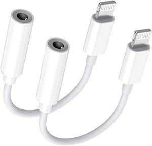 MFi Certified 2 Pack Headphone Jack Adapter Lightning to 3.5mm Earphone Jack Adapter 3.5mm Audio Cord Adapter Dongle Compatible with iPhone 14 Pro13 12 11 XS XR X 8 7 iPad iPod