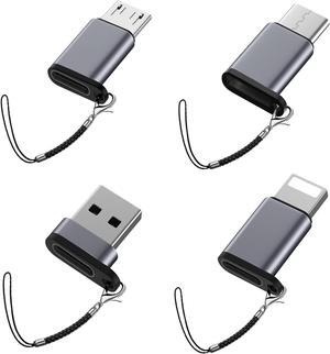 USB C to Lightning Adapter 4 Pack Fast Charging Compatible with Tablets Cell Phones Headphones