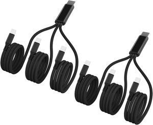 Multi USB C Cable 4FT 2Pack 3 in 1 Multiple Type C Charging 3A Splitter USB-C Charger Nylon Cord USB C to 3 USB C Port Compatible with iPhone 15 iPad Pro/Air  S23 Google Android Kindle fire