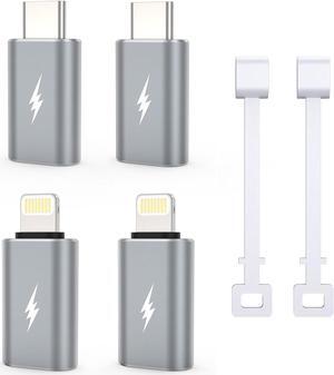 [Lightning to USB C&[USB C to Lightning] Adapter Charging Compatible with iPhone 15/Plus/Pro/Pro Max/14/13/12/iPad/AirPods/MacBook//Google Not Support Headphones/OTG 2+2Pack