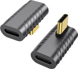 USB C 90 Degree Adapter (2 Pack) 40Gbps USB C Male to USB C Female Connector USB Type C Thunderbolt 4/3 Extender for MacBook Pro iMac iPad Pro Tablet Phones and Other Type C Devices