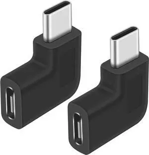 (2-Pack) 90 Degree USB C Type C Male to Female Adapter Right & Left Angled 90 Degree USB-C USB 3.1 Type-C Male to Female Extension Adapter for Laptop & Tablet & Mobile Phone