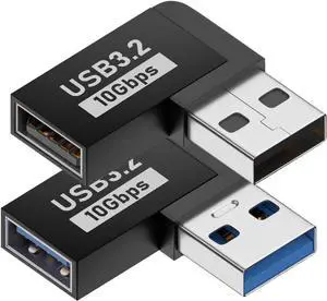 2 Pack USB 3.0 Adapter 90 Degree Male to Female Combo Vertical Up and Down Angle Coupler ConnectorUSB 3.0 Male to Female 90 Degree Right Angle Extension Adapter