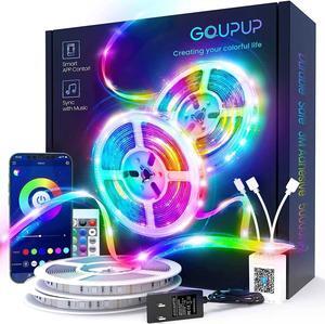 LED Strip Lights Rope Lights Bluetooth APP Control Color Changing Light Strip Lights sync with Music para cuarto LED Lights for Bedroom