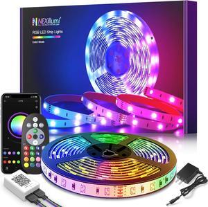 Led Lights for Bedroom 100ft (2 Rolls of 50ft) with Color Changing Strip Lights with Remote and APP Control RGB Lighting Strip for Indoor Party Home Room Decor and 24V Power Supply