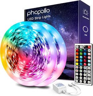 LED Strip Lights 65.6ft Color Changing LED Lights for Bedroom Kitchen Cabinet Decoration with 12V Power Supply and 44-Key Remote