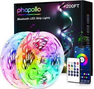 Bluetooth 24V Led Strip Lights 200ft (2 Rolls of 100ft) Color Changing LED Lights for Bedroom Kitchen Decor App Control and Music Sync