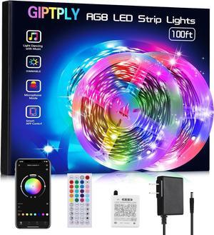 Led Lights for Bedroom 100ft Led Strip Lights Music Sync Color Changing Led Lights with APP and 44 Keys Remote Control Rope Lights RGB Led Light Strips for Room Decor(50ft*2)