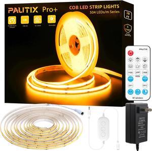 COB LED Strip Light 2000K Warm White 3087LEDs DC24V Dimmable LED Strip Light 20ft/6.1m High Lumen Tape Light Kit with RF Remote Timer Function and 48W Power Supply for Home Kitchen DIY Lighting