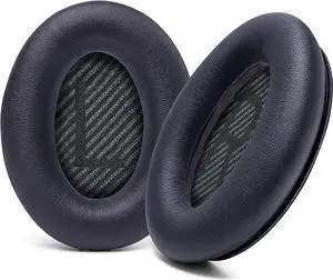 Wicked Cushions Upgraded Replacement Ear Pads for  QC35 & QC35ii (QuietComfort 35) Headphones & More - Softer Leather Luxurious Memory Foam Added Thickness Extra Durability | Black
