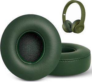 Solo 2 Solo 3 Ear Pad Replacement GVOEARS Earpad Cushions for Beats Solo 2/3 Wired Wireless Headphones with Soft Leather Noise Isolation Memory Foam (Blackish Green)